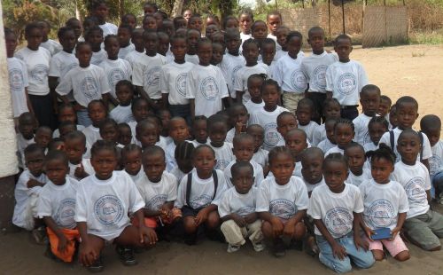 The kids with their PE T-Shirts