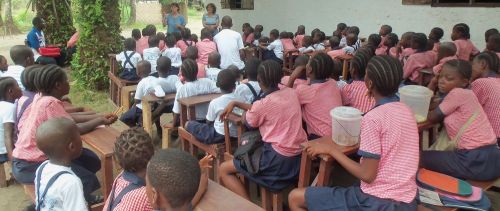 Marianne speaking to the kids