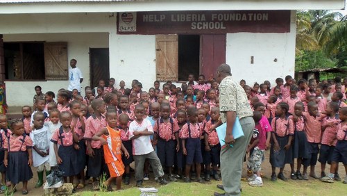 Children outside the school