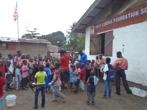 Children at school on day one