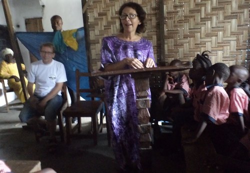 Lena making statements at the welcome program