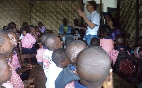 P-O interacting with the kids