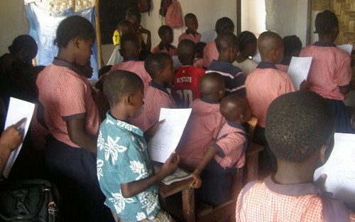 Cross section of kids at the program