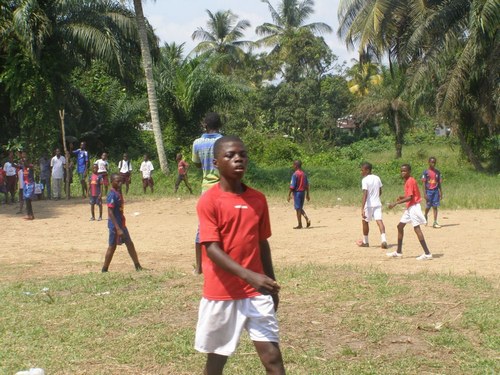 Players in various positions on the field