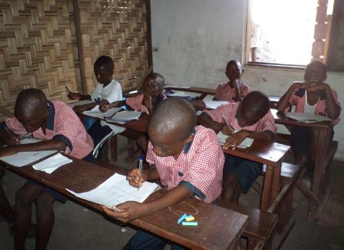 Students taking test 