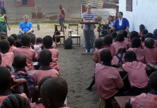 Elias speaking to the kids