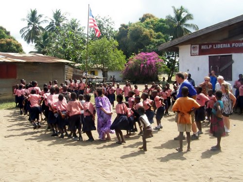 Guests doing a Swedish play with the kids