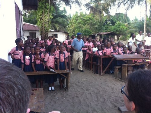 The school hosting a welcome program in honor of our Swedish guests (photo by Kerstin and Roland)