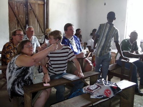 The Swedish guests being taught their Bassa names (Photo by Lena)