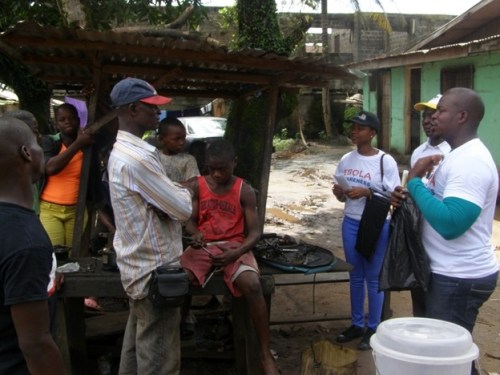 Students conducting awareness training
