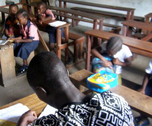 Some k-3 students in their class