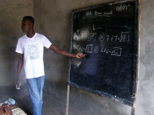 Franklin (teacher) teaching in one of the classrooms
