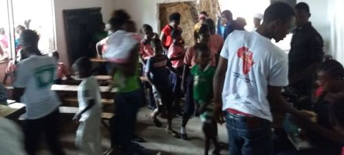 Audience leaving at the end of the program