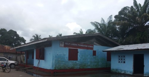 The repainted school buildings